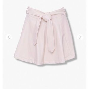 Faux Leather Belted Mini Skirt